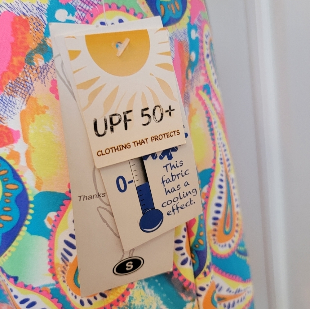 Lulu-B Tropical Paisley UPF 50+ Beach Cover Up Dress Size Small NEW - Picture 5 of 9